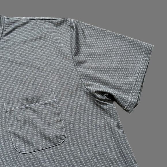 prAna Ganaway Men's SS Tee Gray Striped Performance Size XL GUC - Picture 3 of 9